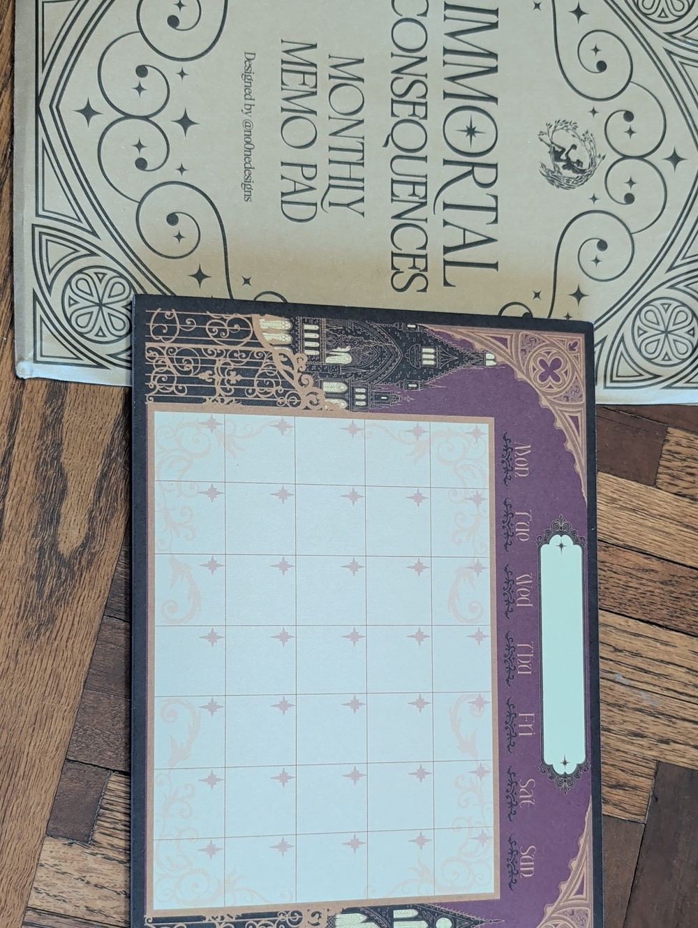 Fairyloot Immortal Consequences Monthly Memo Pad - Purple & Cream